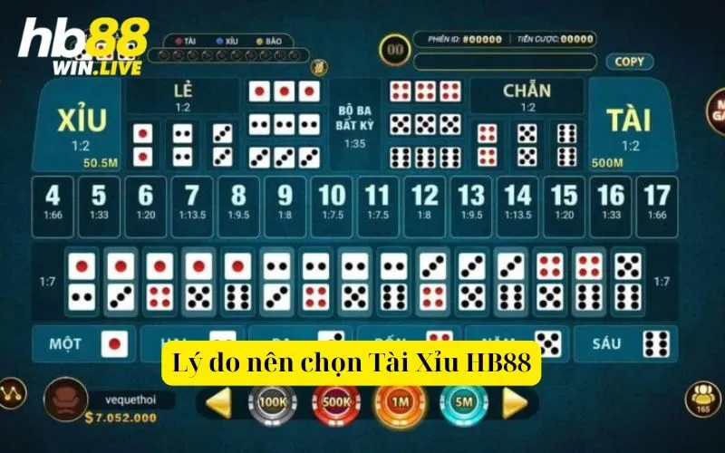 Lý do nên chọn Tài Xỉu HB88